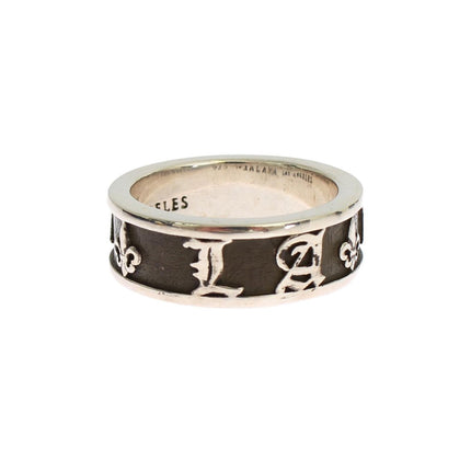 925 Sterling Silver Logo Ring 58 EU Men
