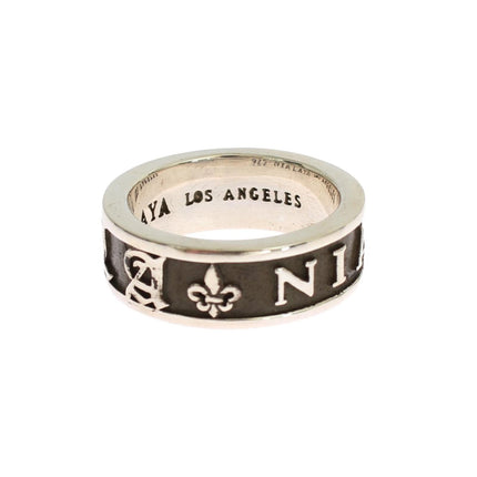 925 Sterling Silver Logo Ring 63 EU Men