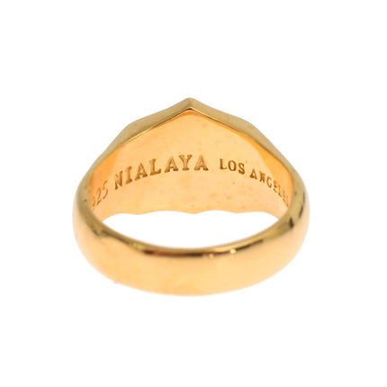 NIALAYA Sterling Silver Ring with CZ Accents 63 EU Men
