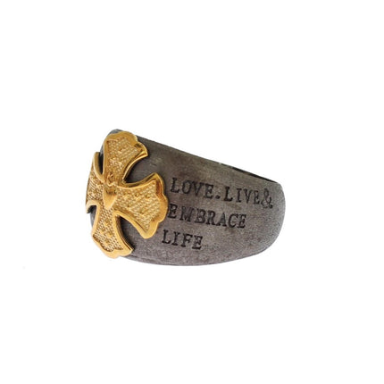 925 Sterling Silver Logo Ring 60 EU Men