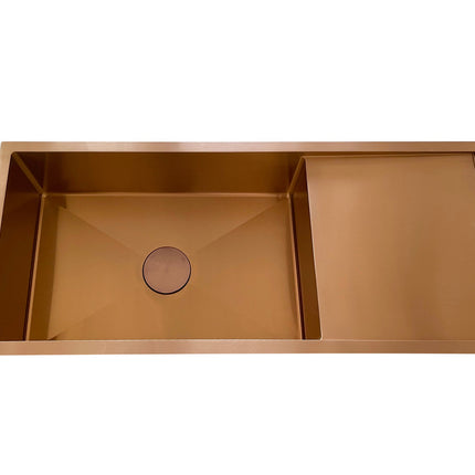 2024 Brushed Copper single long bowl drainer stainless steel 304 kitchen sink
