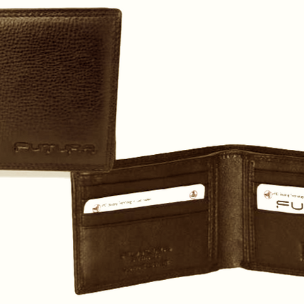 Futura Mens RFID Protected Slim Genuine Leather Wallet - Tan