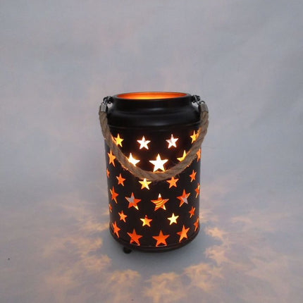 20cm Starry LED Lantern Light with Rope Handle Star Bedside Table Desk Lamp