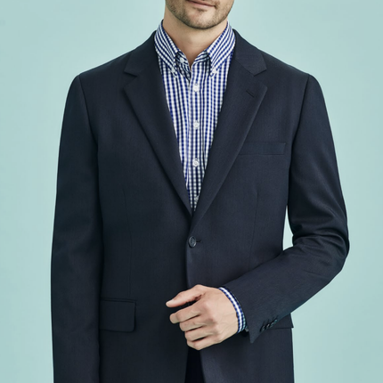 Mens 2 Button Classic Plain Suit Jacket Bamboo Blend Business Wedding  - Charcoal - 117