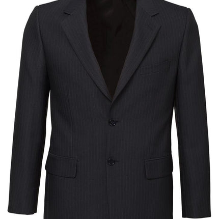 Mens Single Breasted 2 Button Suit Jacket Work Business - Pin Striped - Charcoal - 112