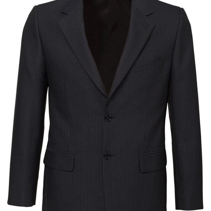 Mens Single Breasted 2 Button Suit Jacket Work Business - Pin Striped - Charcoal - 122