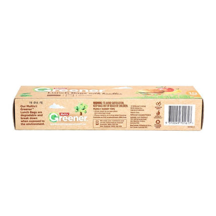 Multix Pk10 Greener Lunch Bags With Handles Degradable 20Cm X 25Cm