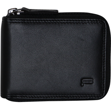 Futura Mens Zip Around Leather Wallet RFID Gift - Black