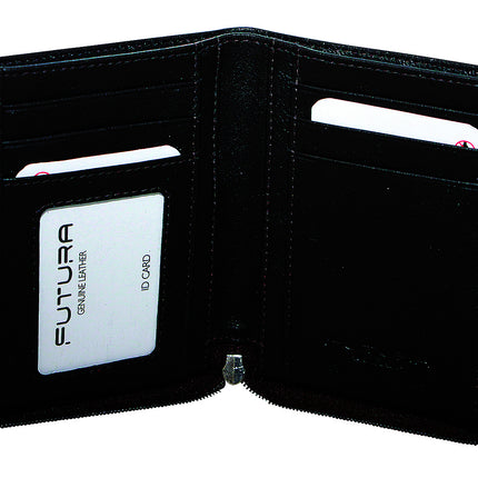 Futura RFID Leather Zip Around Wallet - Black