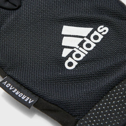 Adidas Adjustable Essential Gloves Weight Lifting Gym Workout Training - Black - Small