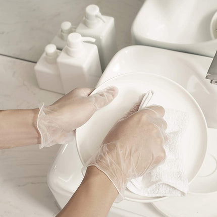 100pcs Vinyl Clear Powder Free Disposable Gloves - Medium (1 Box)