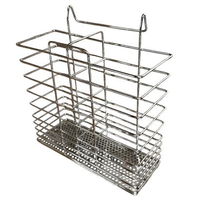 Stainless Steel Cutlery Basket Holder Drying Rack - Chrome