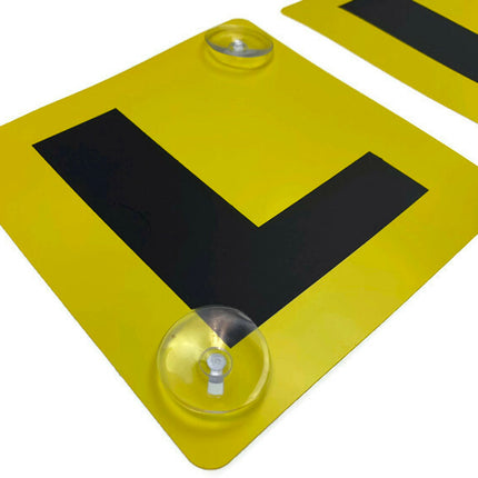2x LEARNER L PLATES Stay-Put Suction Disks Car Window Signs VIC WA