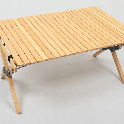 Folding Camping Table Bamboo Roll Up Portable Outdoor Picnic BBQ Desk Beach