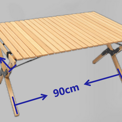Folding Camping Table Bamboo Roll Up Portable Outdoor Picnic BBQ Desk Beach
