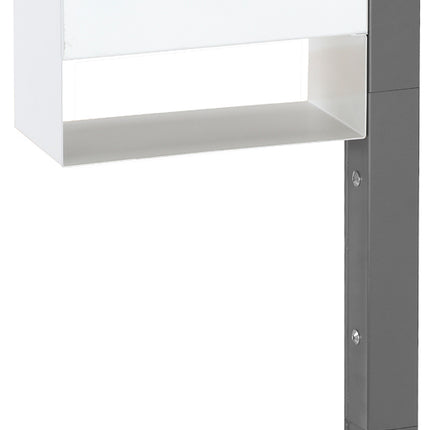 Sandleford Free Standing Letter Box Post Mount w/ Post & Key Lockable - White/Grey