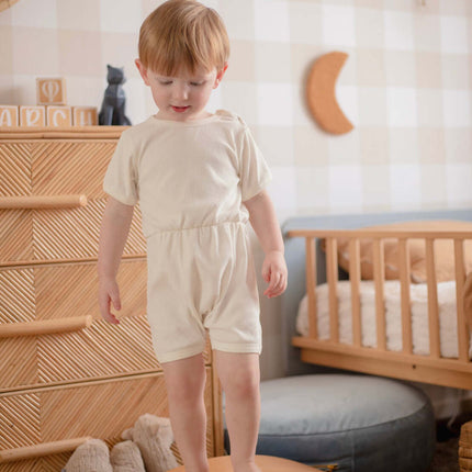 Ponchik Babies + Kids - Ribbed Cotton Romper - Daisy - 0-3 months