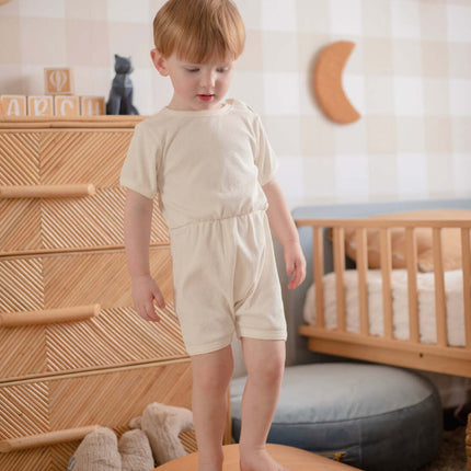 Ponchik Babies + Kids - Ribbed Cotton Romper - Daisy - 3-6 months