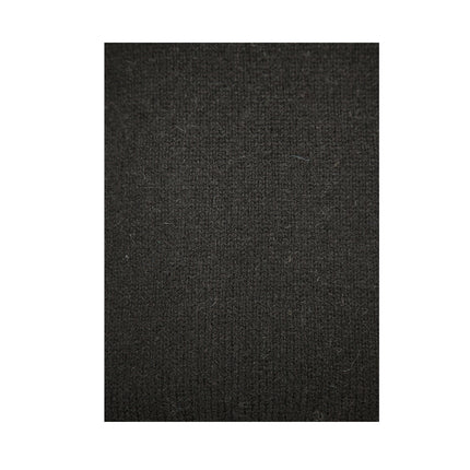 100% SHETLAND WOOL CREW Round Neck Knit JUMPER Pullover Mens Sweater Knitted - Plain Black - 5XL