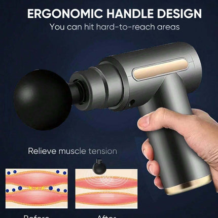 4 Speed Massage Gun 4 Heads Muscle Massage Chargeable Handheld Deep Tissue