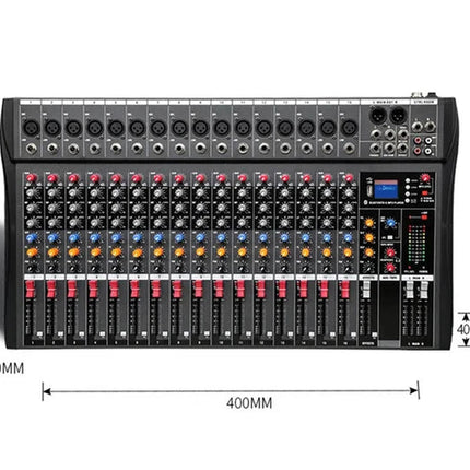 Hridz 16 Channels Audio Sound Mixer Mixing DJ Console USB with 48V Phantom Power