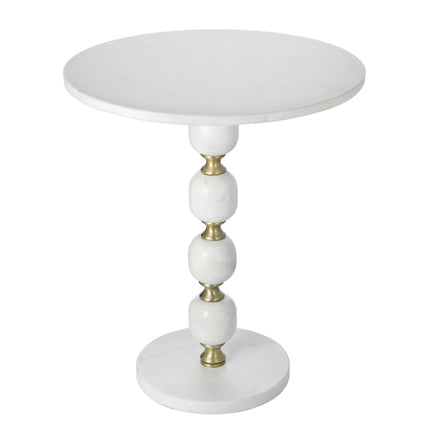 PEBBLE MARBLE AND ALUMINUIM HAND MADE SIDE TABLE