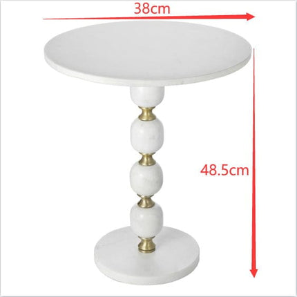 PEBBLE MARBLE AND ALUMINUIM HAND MADE SIDE TABLE