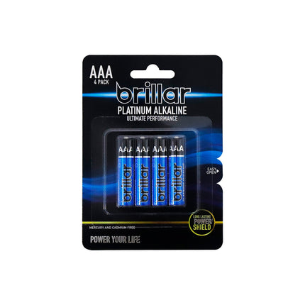 4pk Long Lasting Premium Alkaline AAA Batteries