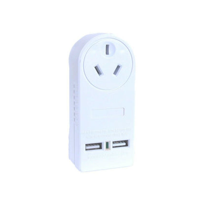 2 x 2400W High Powered Dual USB Charger Adaptor With Surge Protection